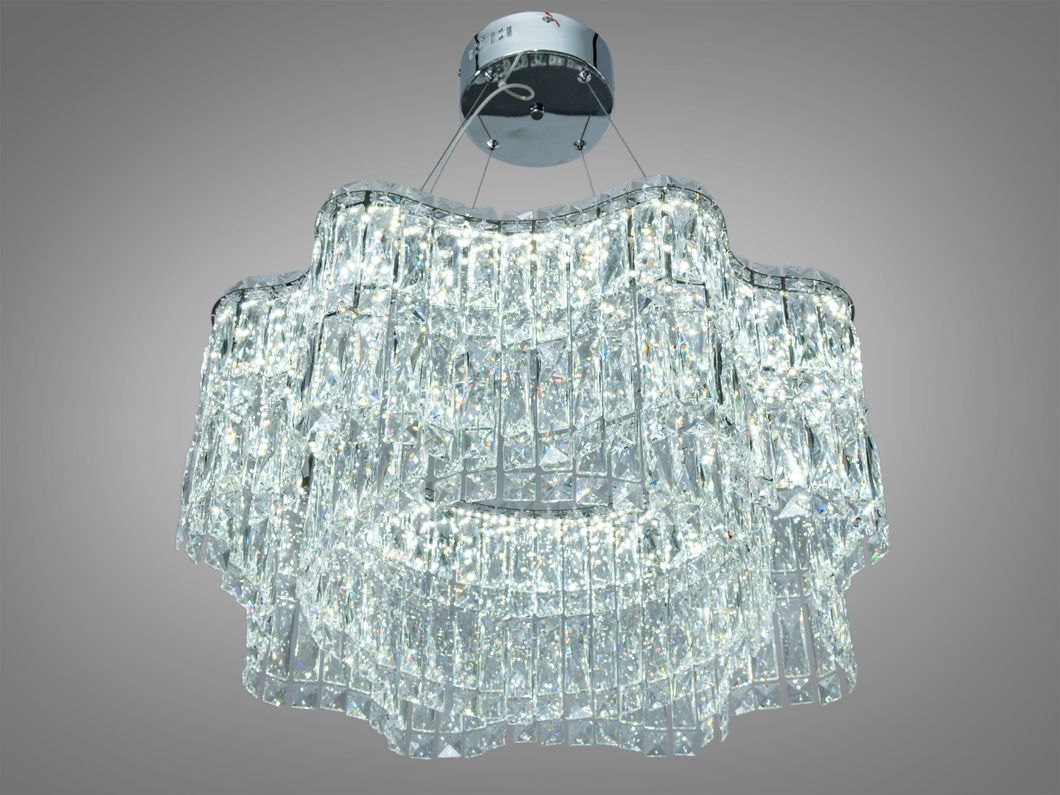 Підвісна кришталева люстра LED золото 68Вт