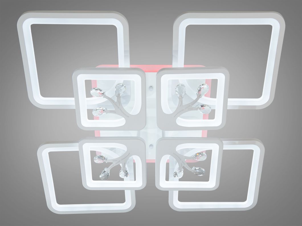 Біла LED люстра в дитячу з диммером і підсвічуванням, 190W