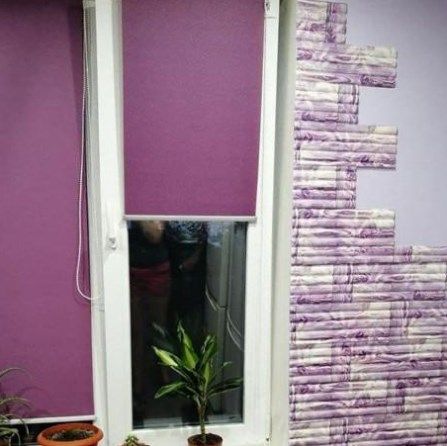 Панель стеновая самоклеющаяся декоративная 3D бамбуковая кладка фиолетовый 700x700x8.5мм (051), Фиолетовый, Фиолетовый