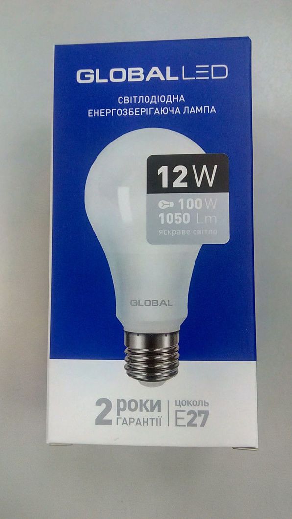 Лампа світлодіодна GLOBAL LED, MAXUS, А100 12W Е27, яскраве світло