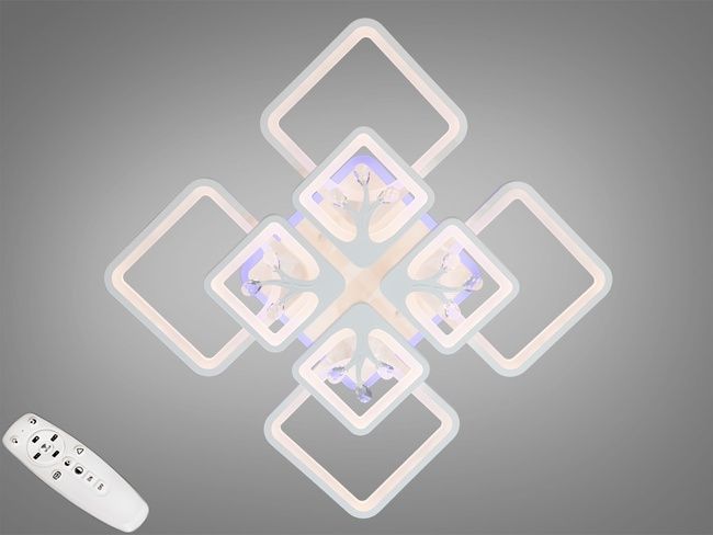 Біла LED люстра в дитячу з диммером і підсвічуванням, 190W
