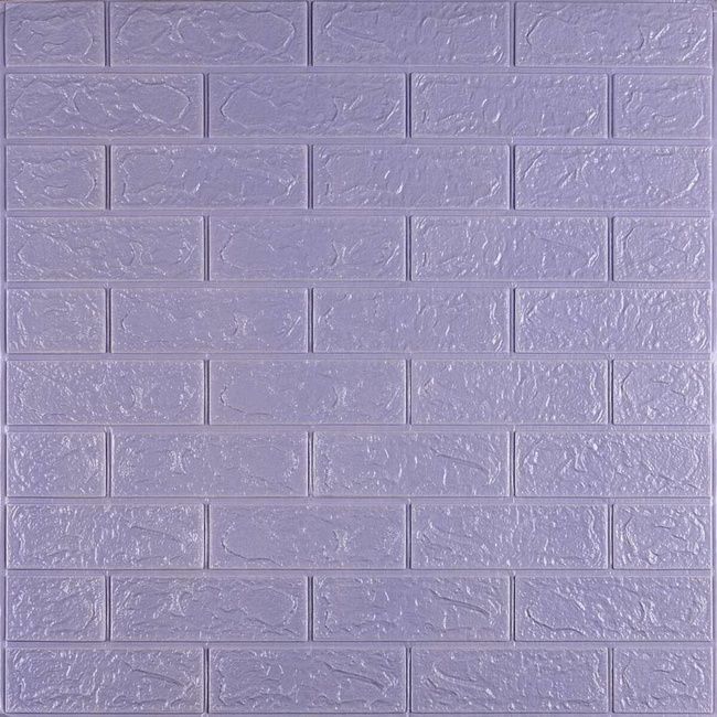 3D панель самоклеющаяся кирпич Светло-фиолетовый 700x770x3мм (015-3) SW-00000574, Светло-фиолетовый, Светло-фиолетовый