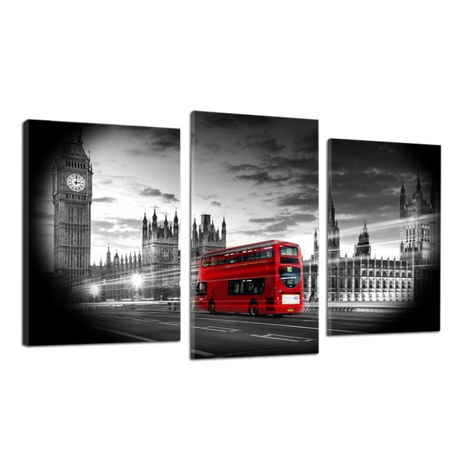 Модульна картина DK Place Лондонський автобус 3 частини 53 x 100 см (497_3)