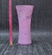 Ваза стекло розовая с цветками 28см (229-21), Розовый, Розовый
