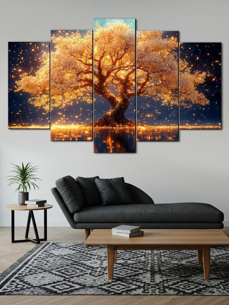 Модульная картина MAKO " Золотое дерево жизни " 80x125 см MK50538