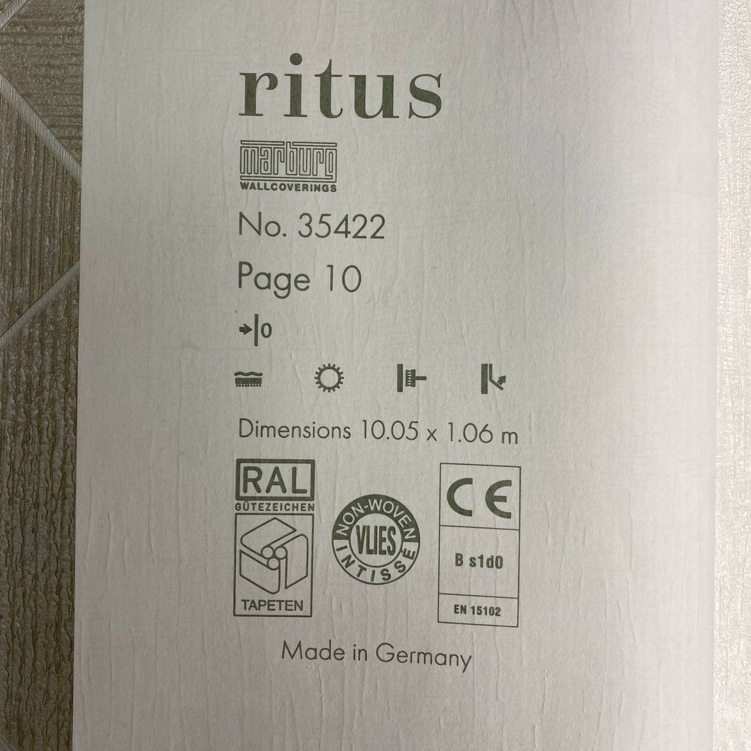 Обои виниловые на флизелиновой основе Marburg Ritus светло-бежевый 1,06 х 10,05м (35422)