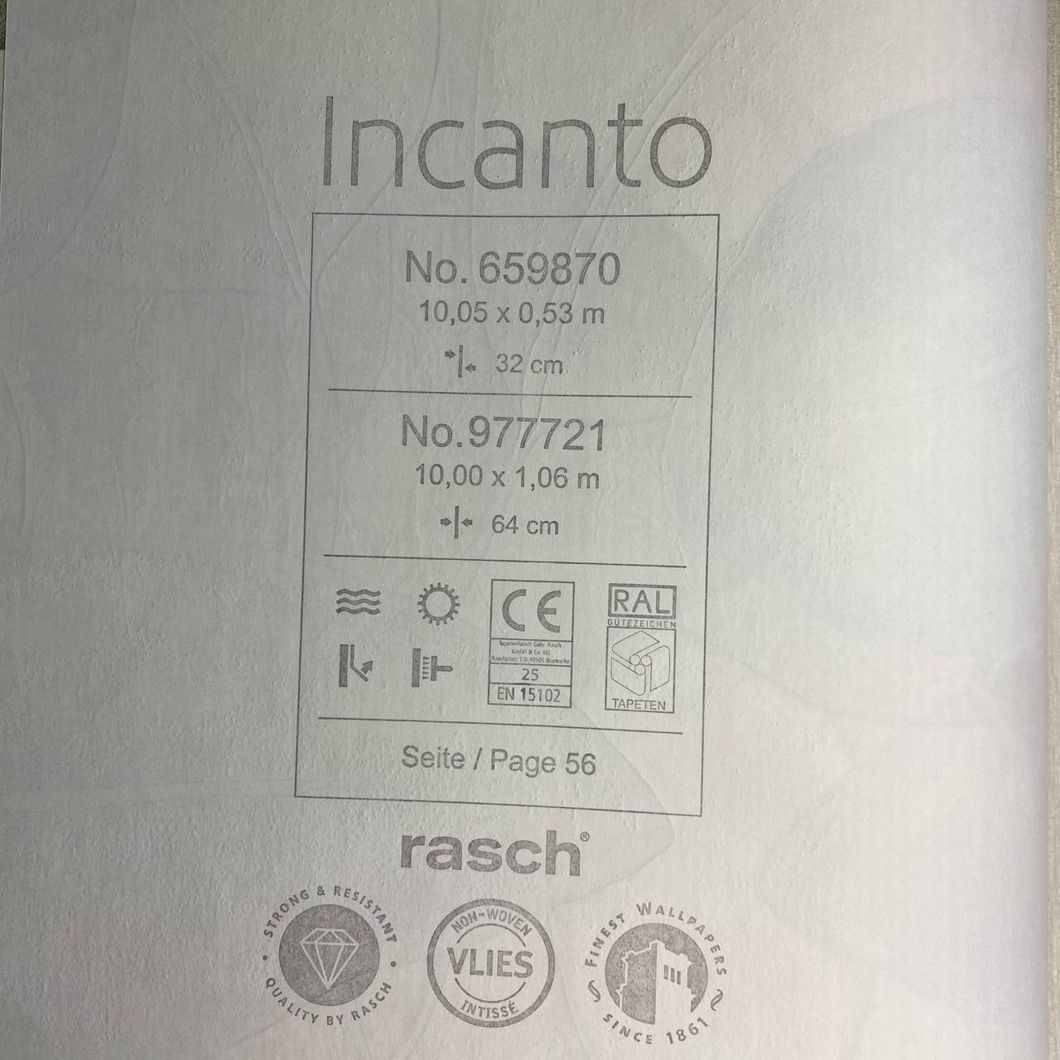 Обои виниловые на флизелиновой основе зеленые Rasch Incanto 1,06 х 10,05м (977721)