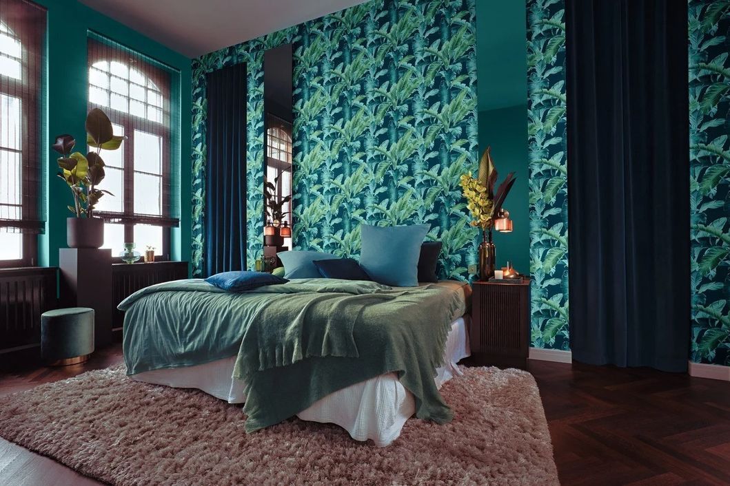 Обои виниловые на флизелиновой основе Rash Barbara Home Collection II бирюзовый 1,06 х 10,05м (800555)