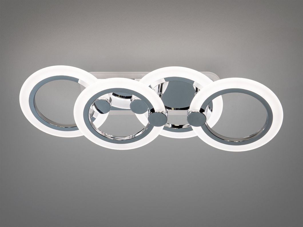 Потолочный светильник Diasha HA8022-2+2HRLED3 хром три LED кольца