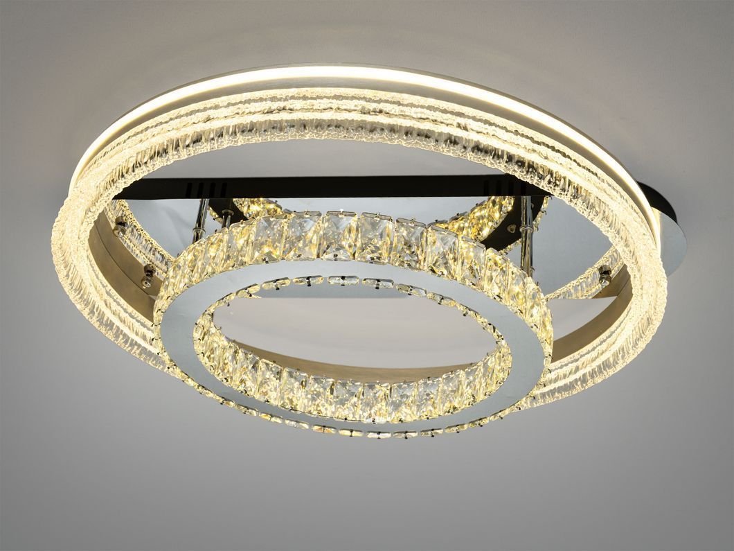 Люстра стельова LED Diasha золото 2 кільця 180W
