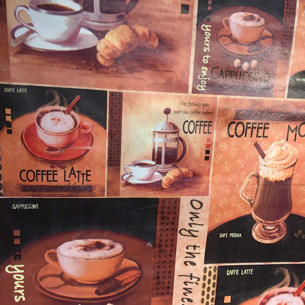 Клеенка на стол ПВХ на нетканной основе Кофе чашки коричневый 1,37 х 1м (100-160), Коричневый, Коричневый