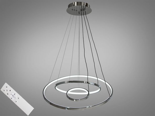 Елегантна LED люстра підвісна в кухню, 100W, хром