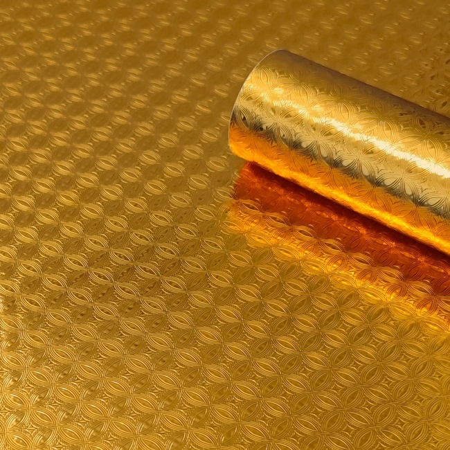 Самоклеющаяся декоративная пленка узорное золото 0,40Х10М (MM-6005-1), Золотистый, Золотистый