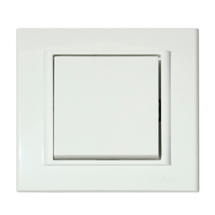 Выключатель 1-клавишный белый MINA 12/120 (401-010200-200), Белый, Белый