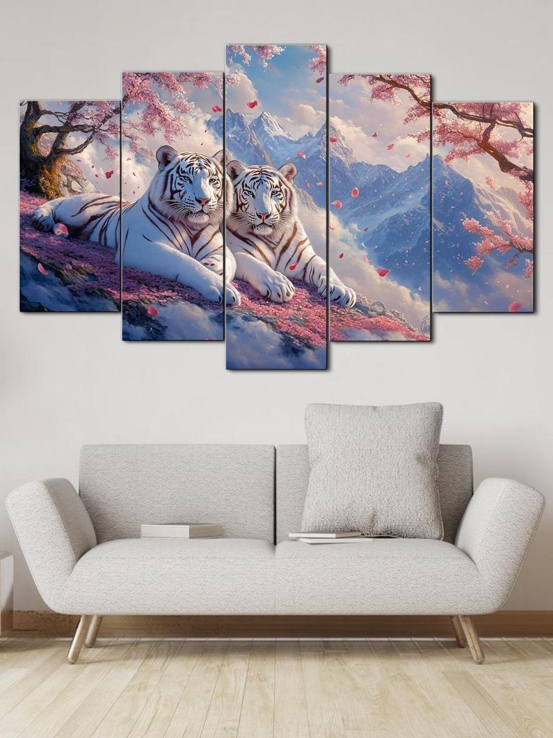 Модульная картина MAKO " Снежные тигры " 80x125 см MK50553