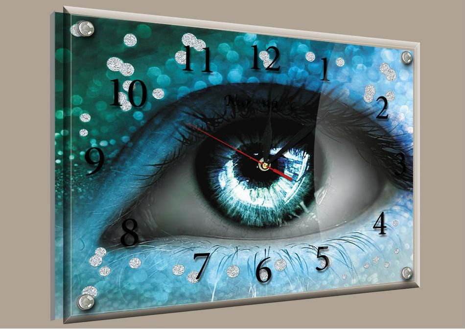 Годинник-картина під склом Блакитне око 30 см x 40 см (3841 - К712)