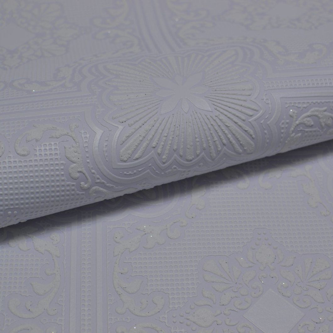 Шпалери вінілові на паперовій основі Слов'янські шпалери Comfort В47,4 Марлен білий 0,53 х 10,05м (135-01)