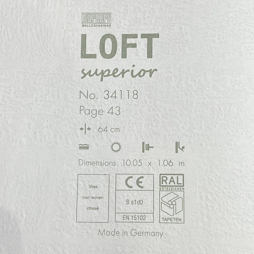 Шпалери вінілові на флізеліновій основі Marburg Loft Superior сіро-бежевий 1,06 х 10,05м (34118)