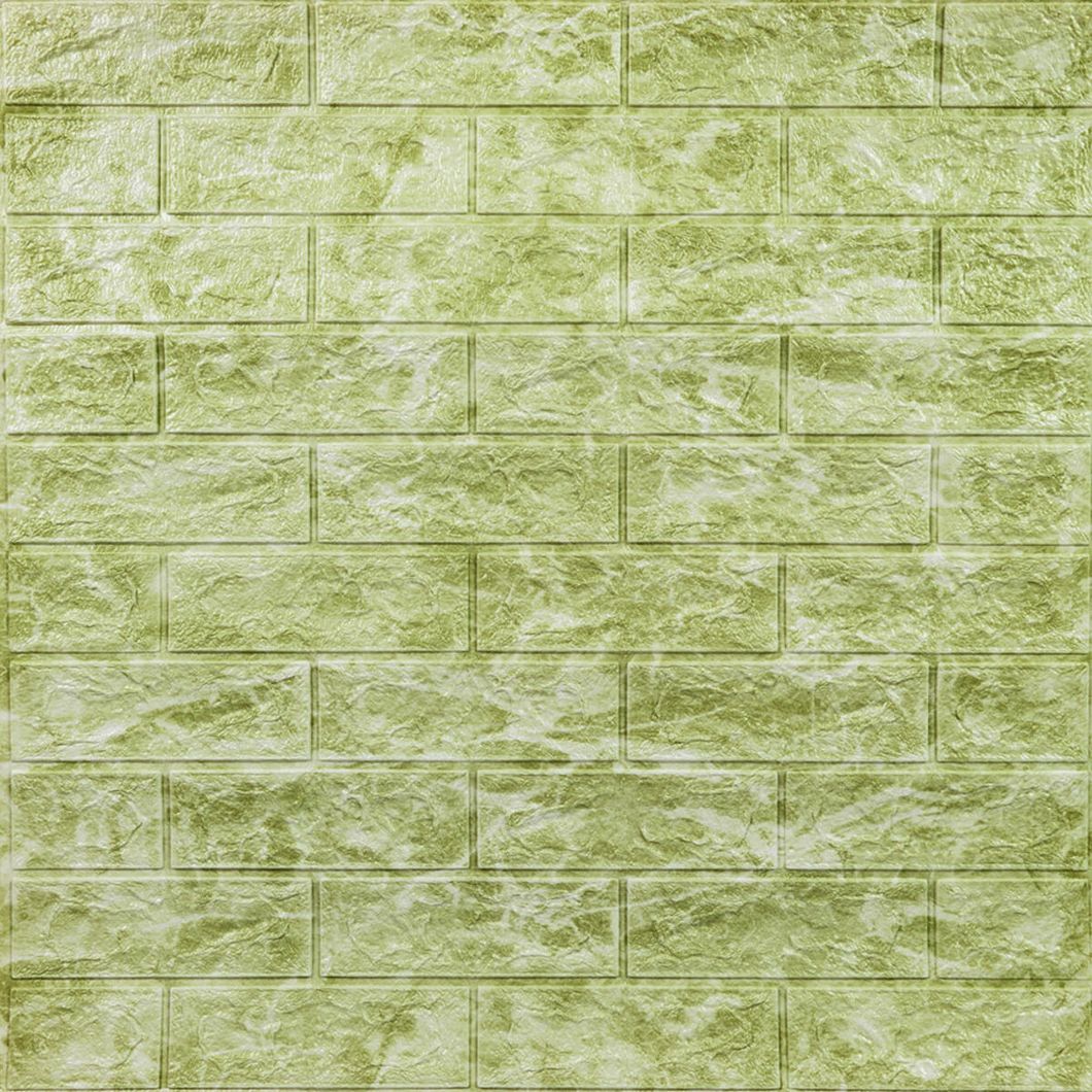 Панель стеновая самоклеящаяся декоративная под кирпич DEEP Green (069), Зелёный, Зелёный