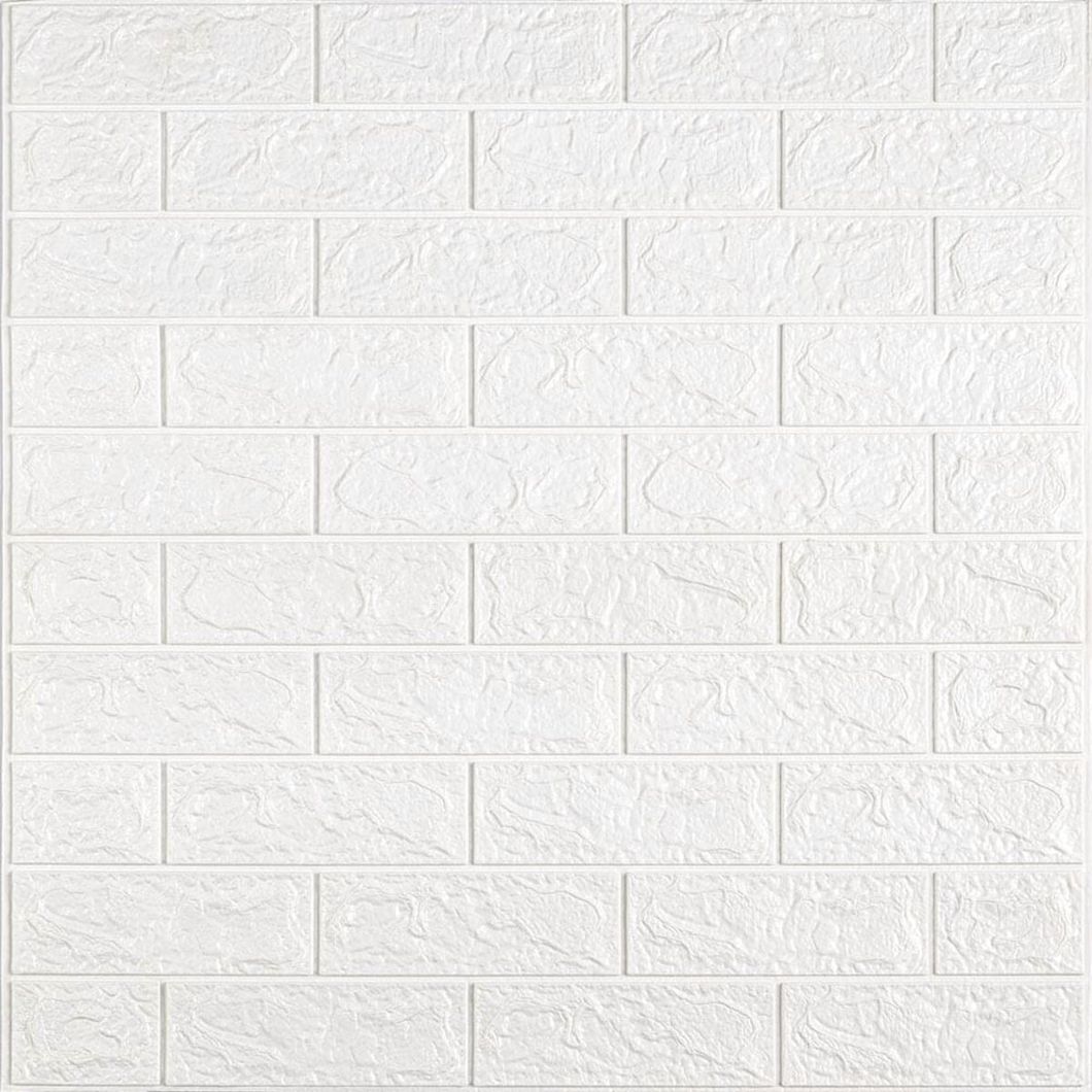 Декоративная 3D панель самоклейка под кирпич Белый 700х770х5мм (001-5), Белый, Белый