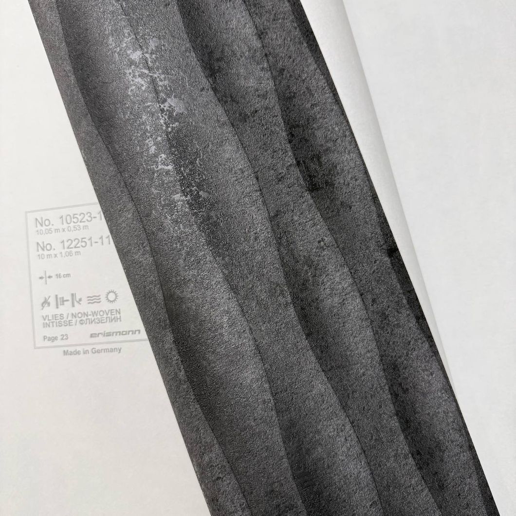 Обои виниловые на флизелиновой основе черные Erismann Fashion for Walls 5 1,06 х 10,05м (12251-15)