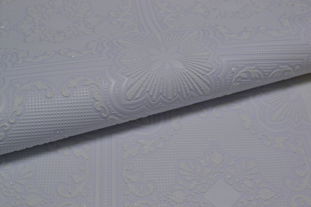 Шпалери вінілові на паперовій основі Слов'янські шпалери Comfort В47,4 Марлен білий 0,53 х 10,05м (135-01)
