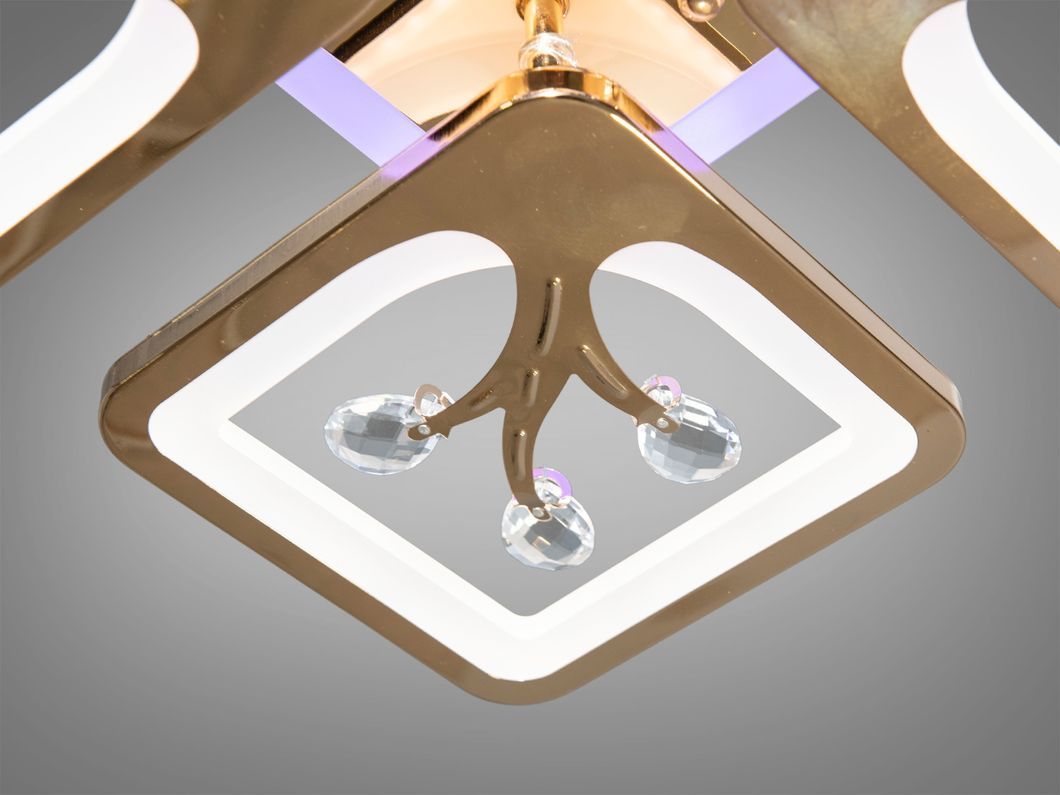Потолочная люстра с диммером и LED подсветкой, цвет хром, 85W