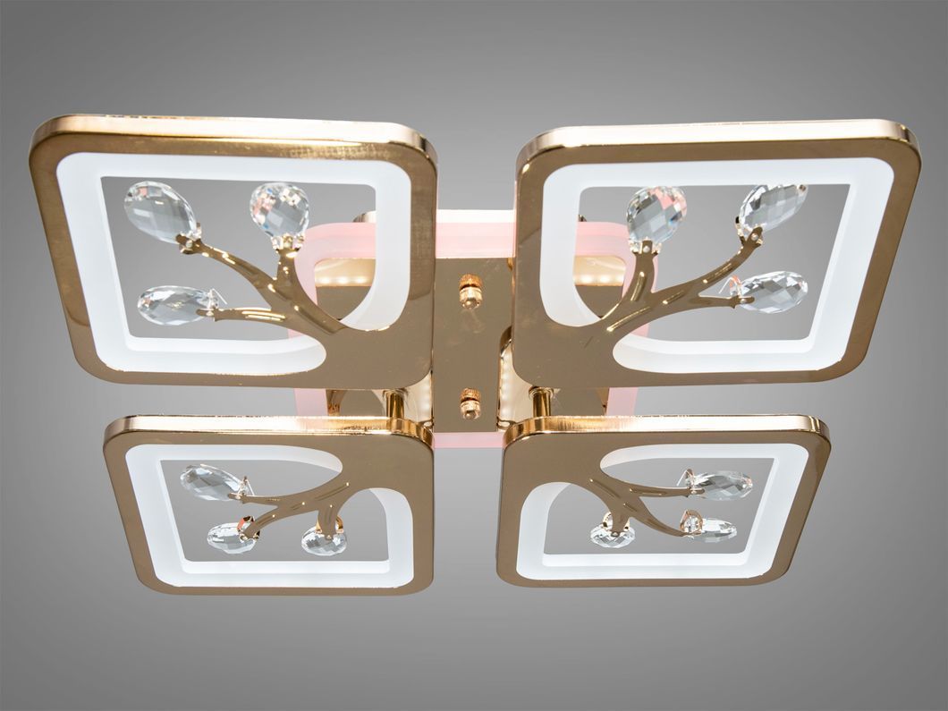 Потолочная люстра с диммером и LED подсветкой, цвет хром, 85W