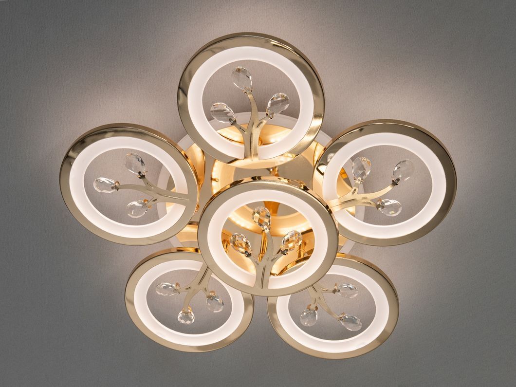 Потолочная LED-люстра с диммером и подсветкой, 90W