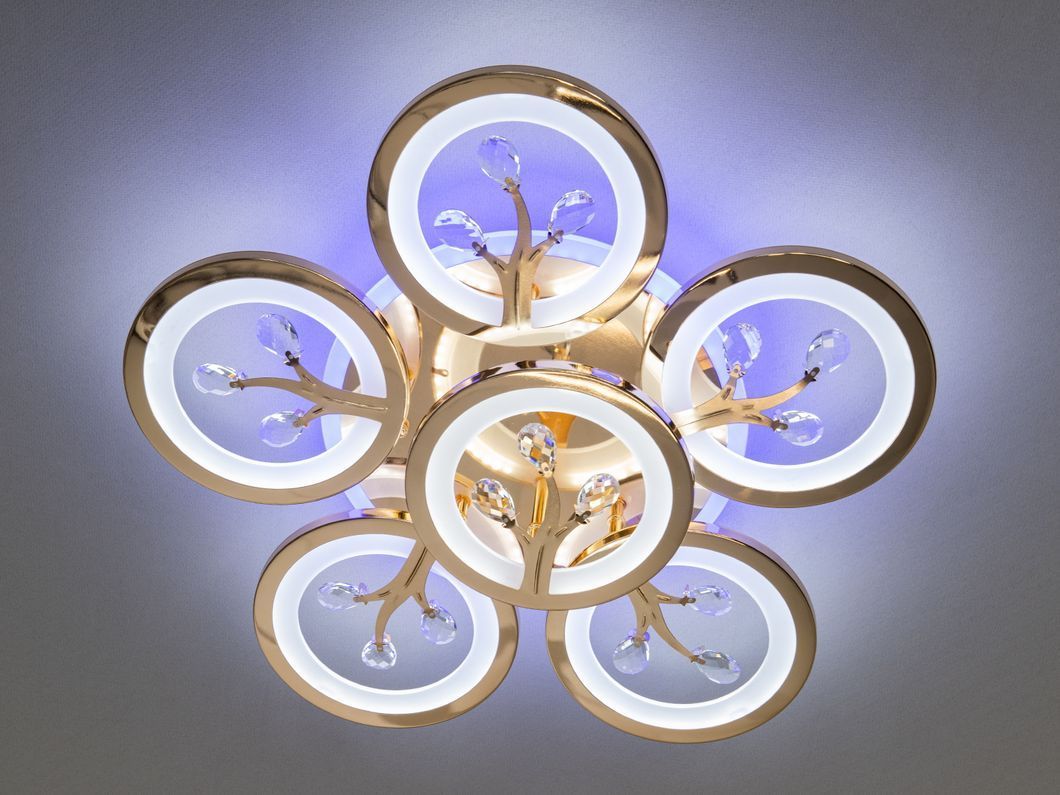 Потолочная LED-люстра с диммером и подсветкой, 90W