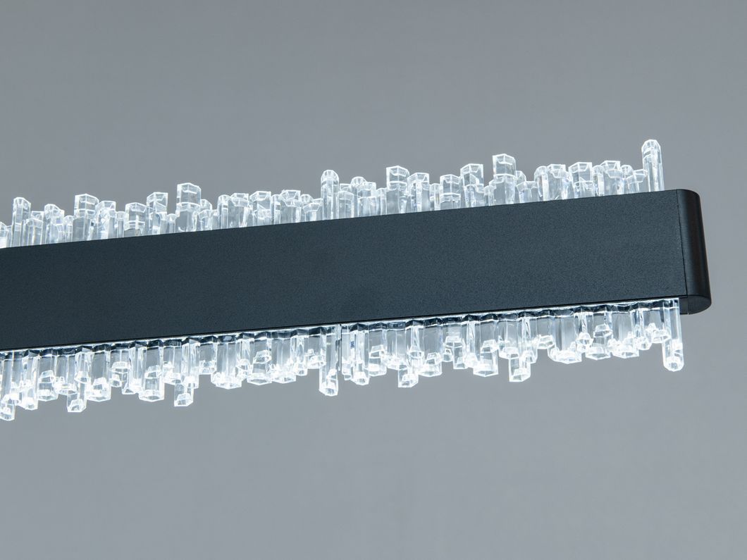 LED підвісна люстра з кристалами чорна 62 Вт
