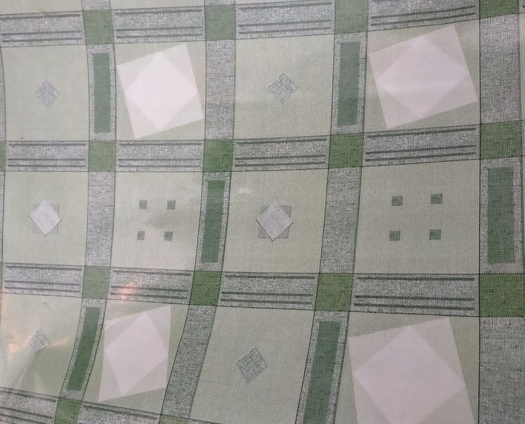 Клейонка на стіл ПВХ на основі Квадрати зелений 1,4 х 1м (100-186), Зелений, Зелений