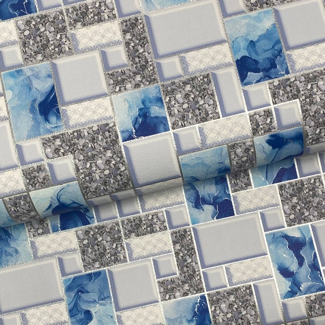 Шпалери паперові Блакитні Слов'янські шпалери Colorit В277 Піксель 0,53 х 10,05м (8063-03)