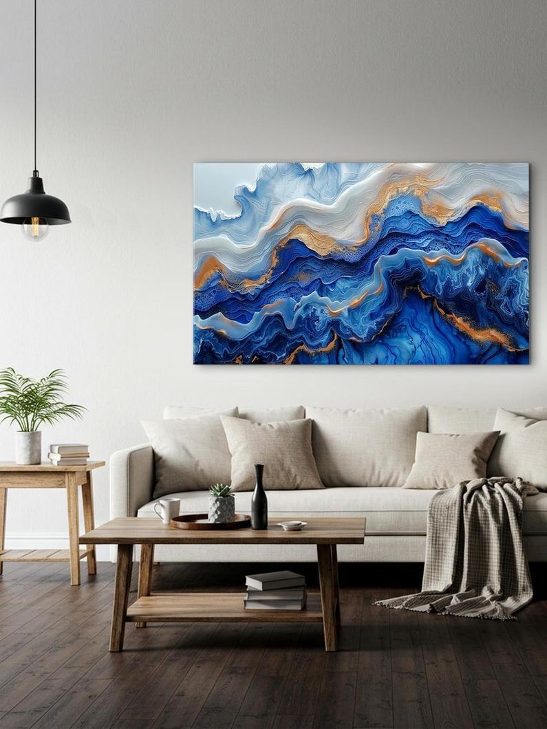 Картина на холсте МАKO " Синяя глубина " 60x100 см MK10612