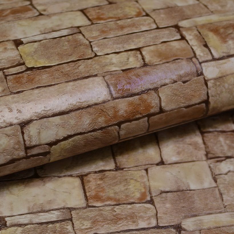 Шпалери вінілові на паперовій основі супер мийка Слов'янські шпалери Expromt B49,4 Камінь коричневий 0,53 х 10,05м (5636 - 02)