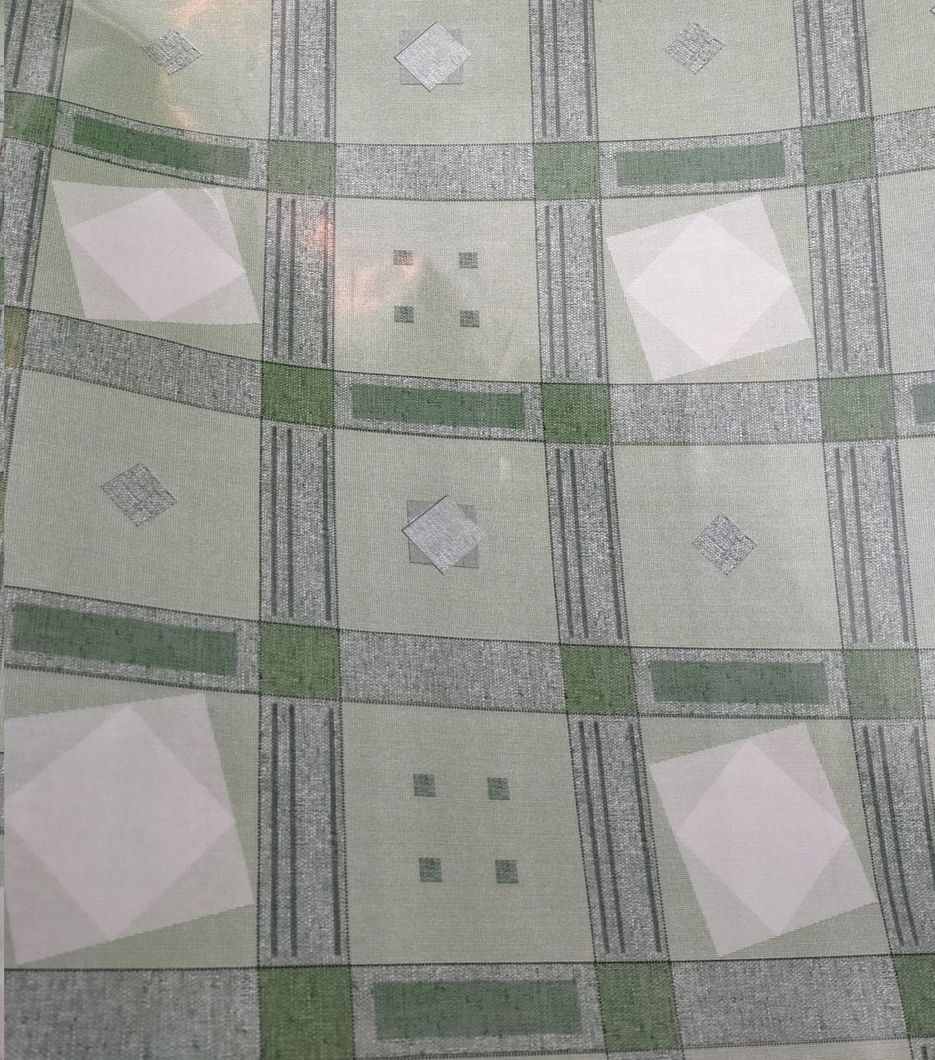 Клеенка на стол ПВХ на основе Квадраты зелёный 1,4 х 1м (100-186), Зелёный, Зелёный