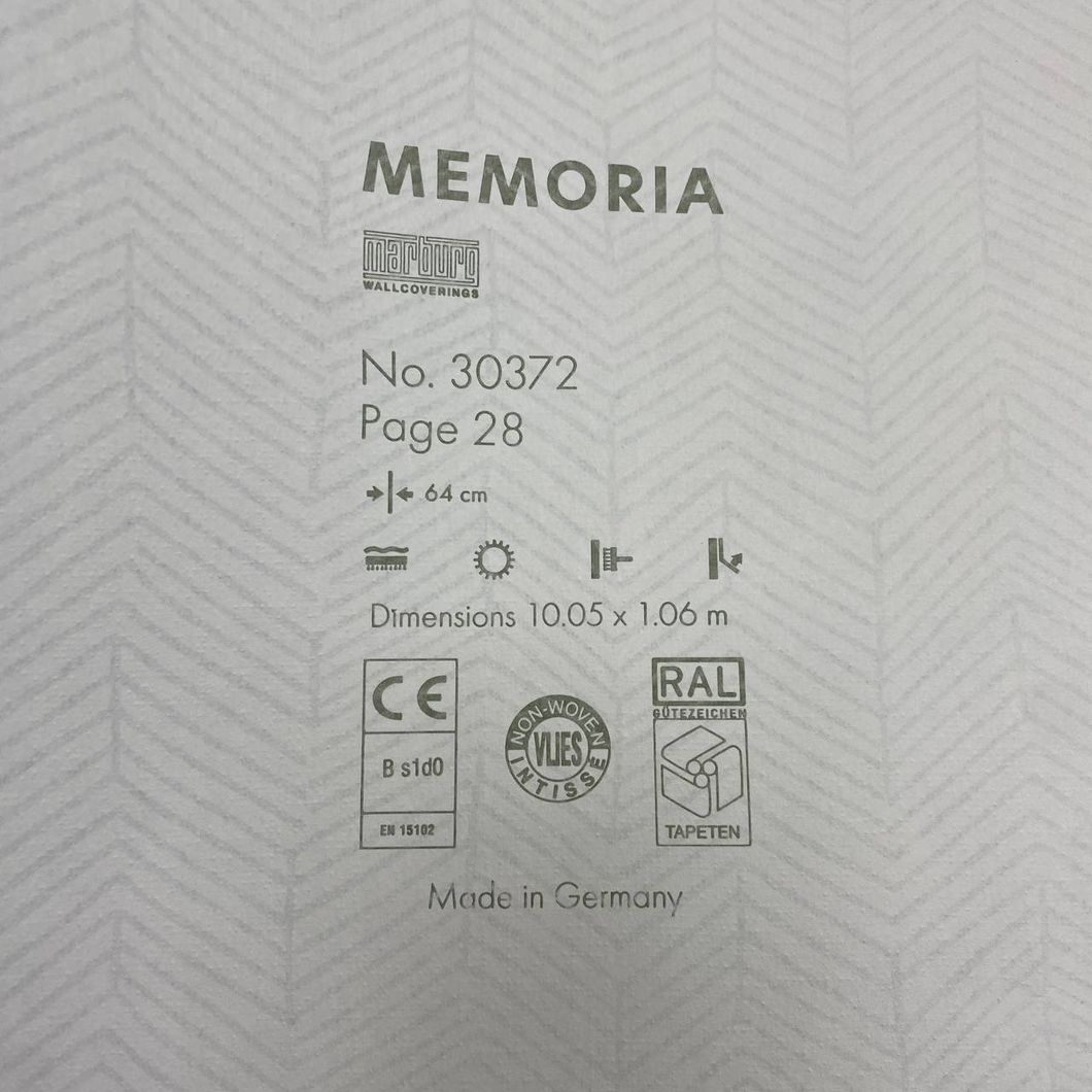 Обои виниловые на флизелиновой основе Светло серые Memoria 1,06 х 10,05м (30372)