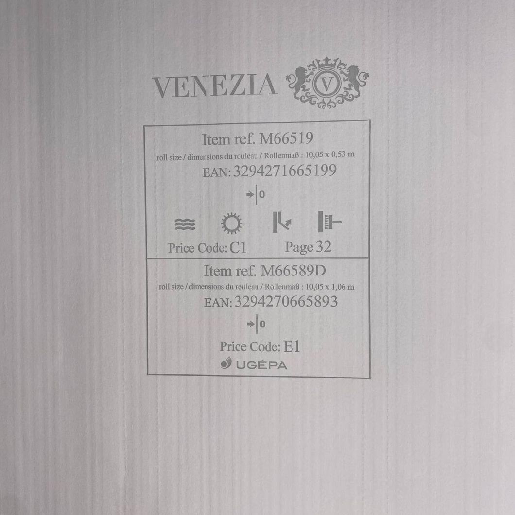 Шпалери вінілові на флізеліновій основі Темно сірі UGEPA Venezia 1,06 х 10,05м (M66589D)