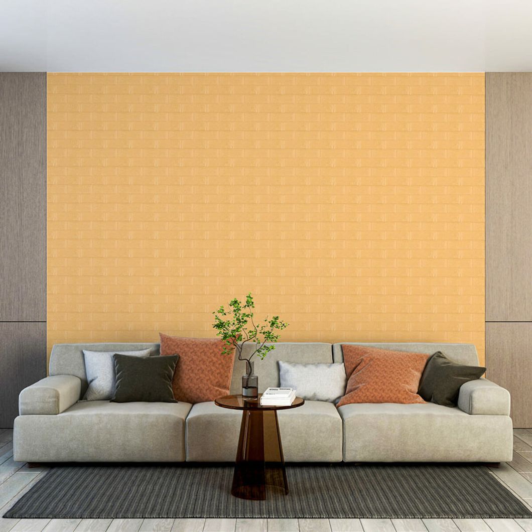 Панель стінова самоклеюча декоративна 3D під цеглу жовто-пісочний 700 х 770 х 5 мм (009-5), Песочный, Пісочний
