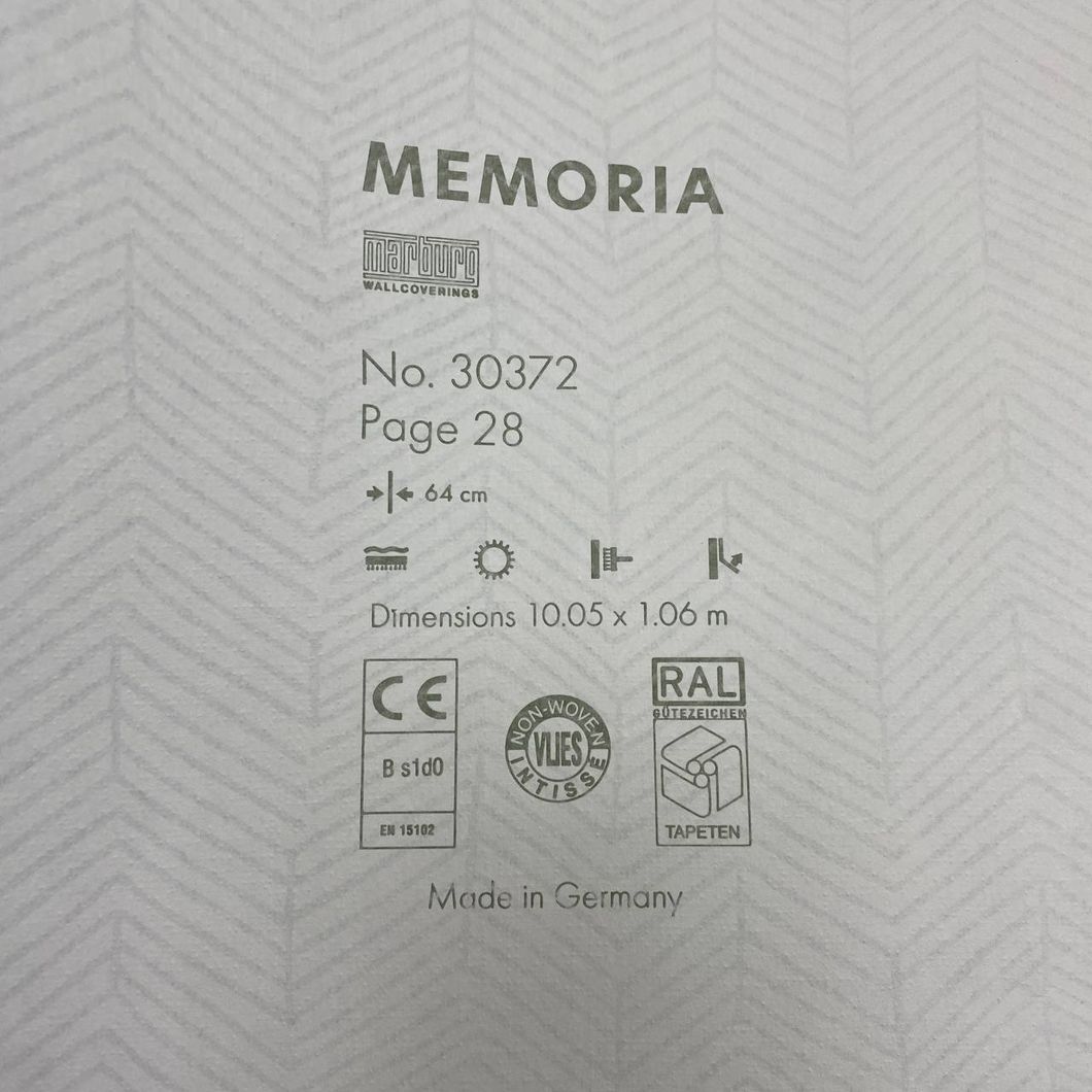 Обои виниловые на флизелиновой основе Светло серые Memoria Marburg 1,06 х 10,05м (30372)