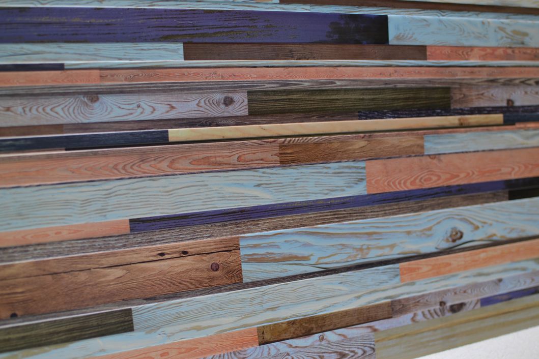 Панель стеновая декоративная пластиковая ПВХ "Амбарная доска" 957 мм х 480 мм (293ад), Разные цвета, Разные цвета