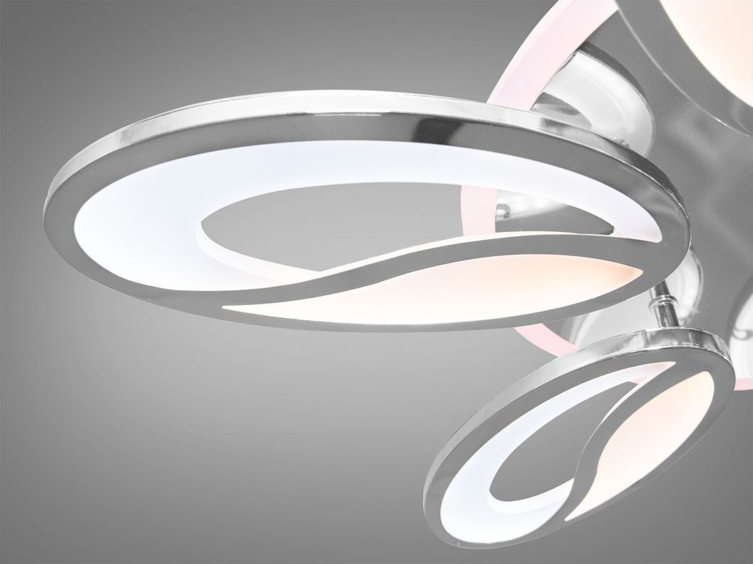 LED-люстра с диммером и цветной подсветкой, цвет хром, 105W