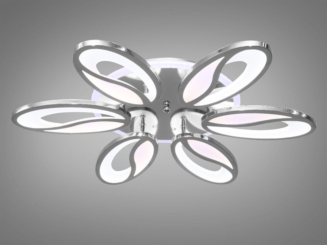 LED-люстра с диммером и цветной подсветкой, цвет хром, 105W