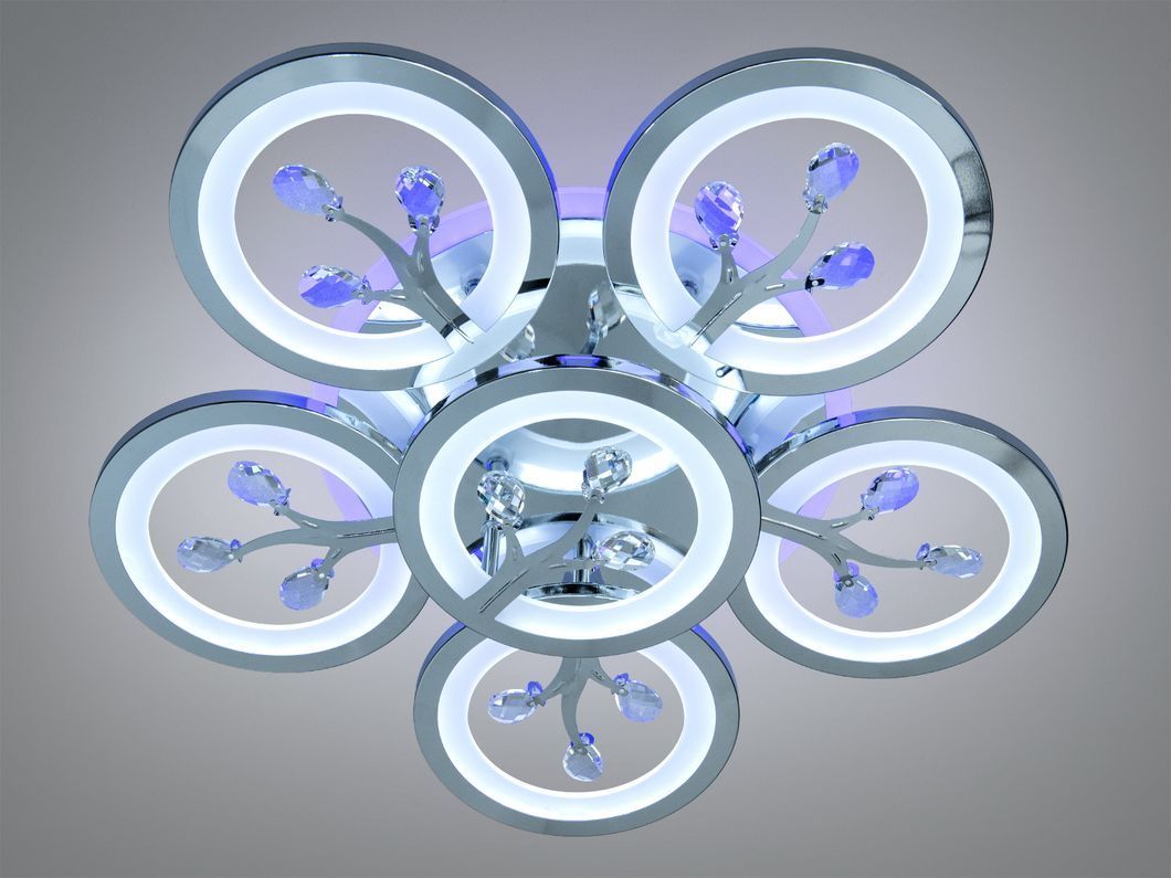 Потолочная LED-люстра с диммером и подсветкой, 90W