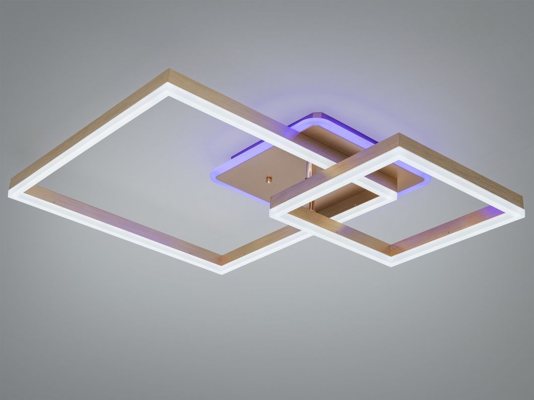 Стельова LED люстра золото 84 Вт пульт 15 м&sup2;