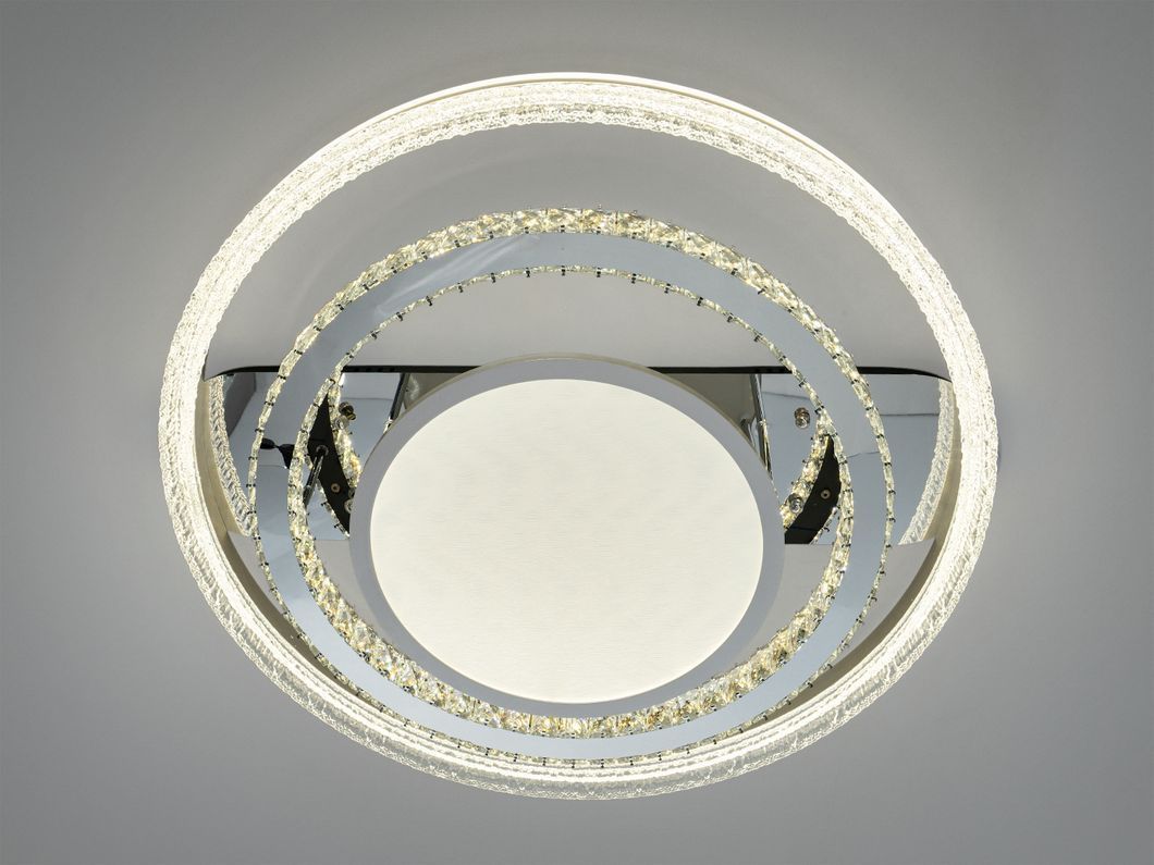 Люстра потолочная LED Diasha золото 2 кольца 180W
