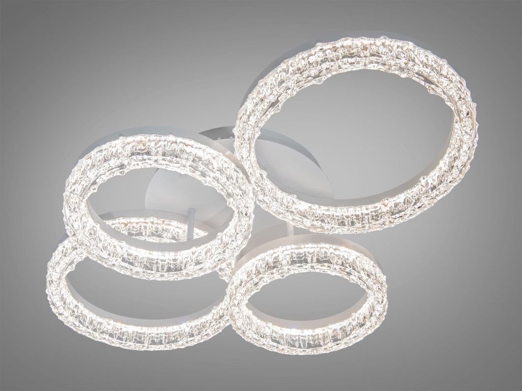 Люстра потолочная кольца Diasha белая LED 106 Вт