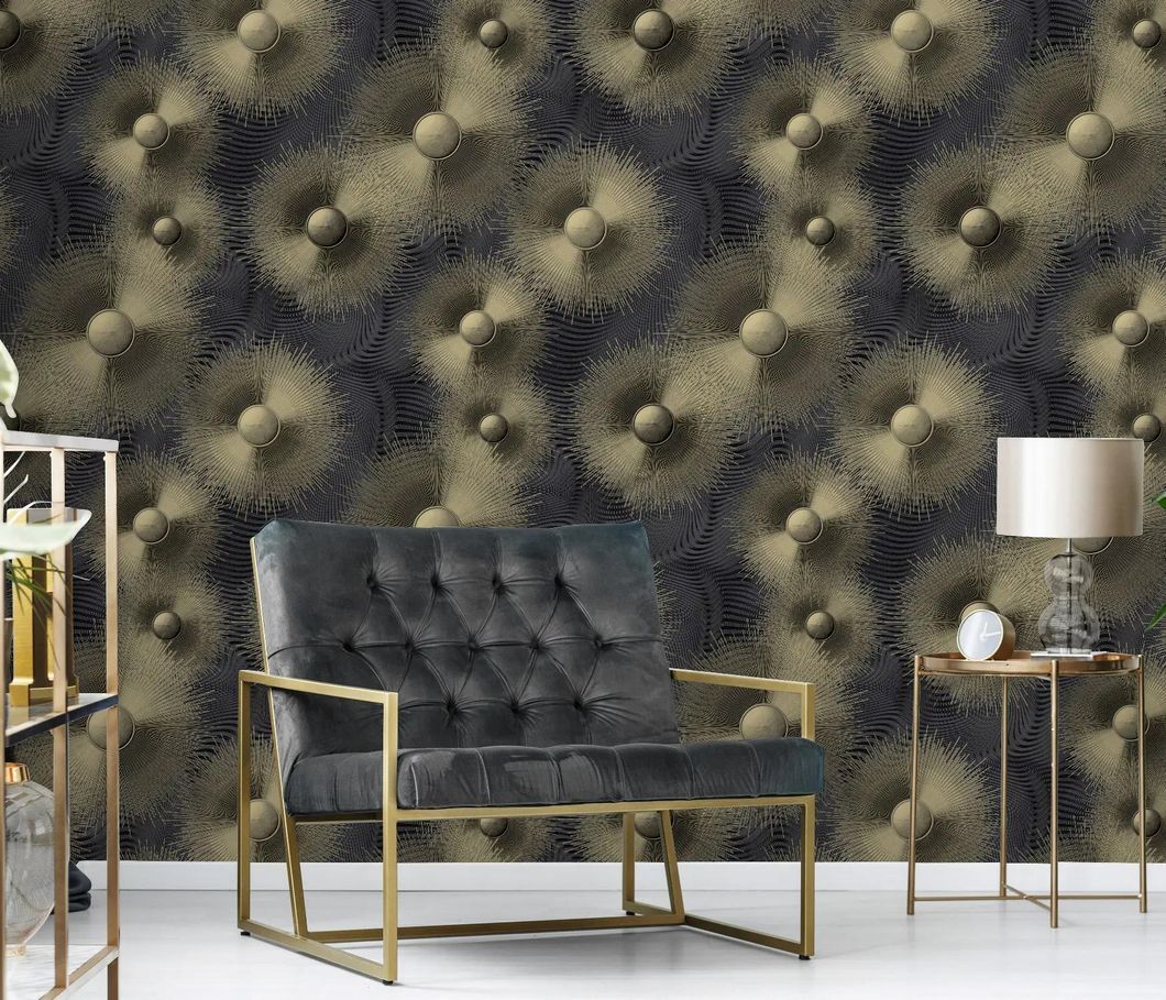 Обои виниловые на флизелиновой основе черные Erismann Elle Decoration 0,53 x 10,05 (10191-15)