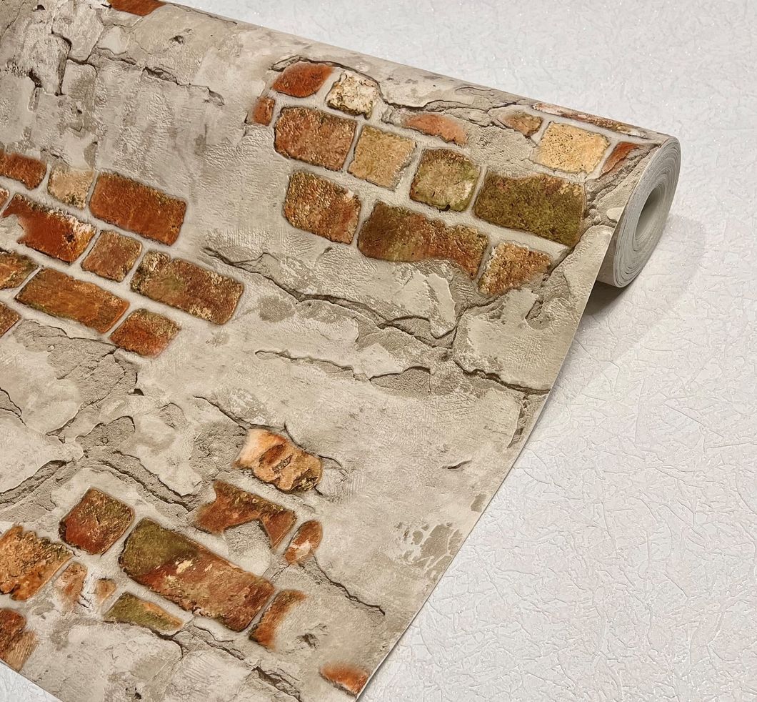 Шпалери вінілові на паперовій основі супер мийка Слов'янські шпалери B49,4 Стіна помаранчевий 0,53 х 10,05м (5583-05)