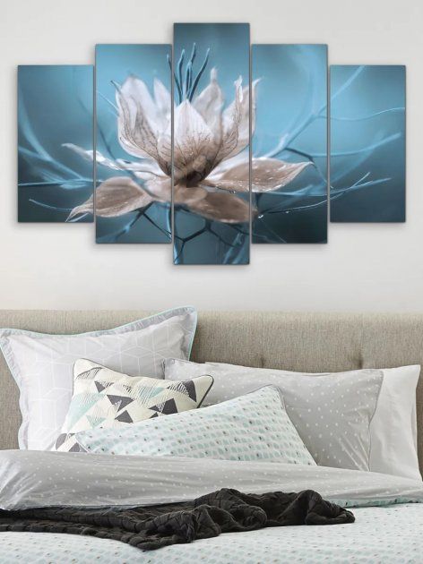 Модульная картина в гостиную/спальню для интерьера "Волшебный цветок" 5 частей 80 x 140 см (MK50033)